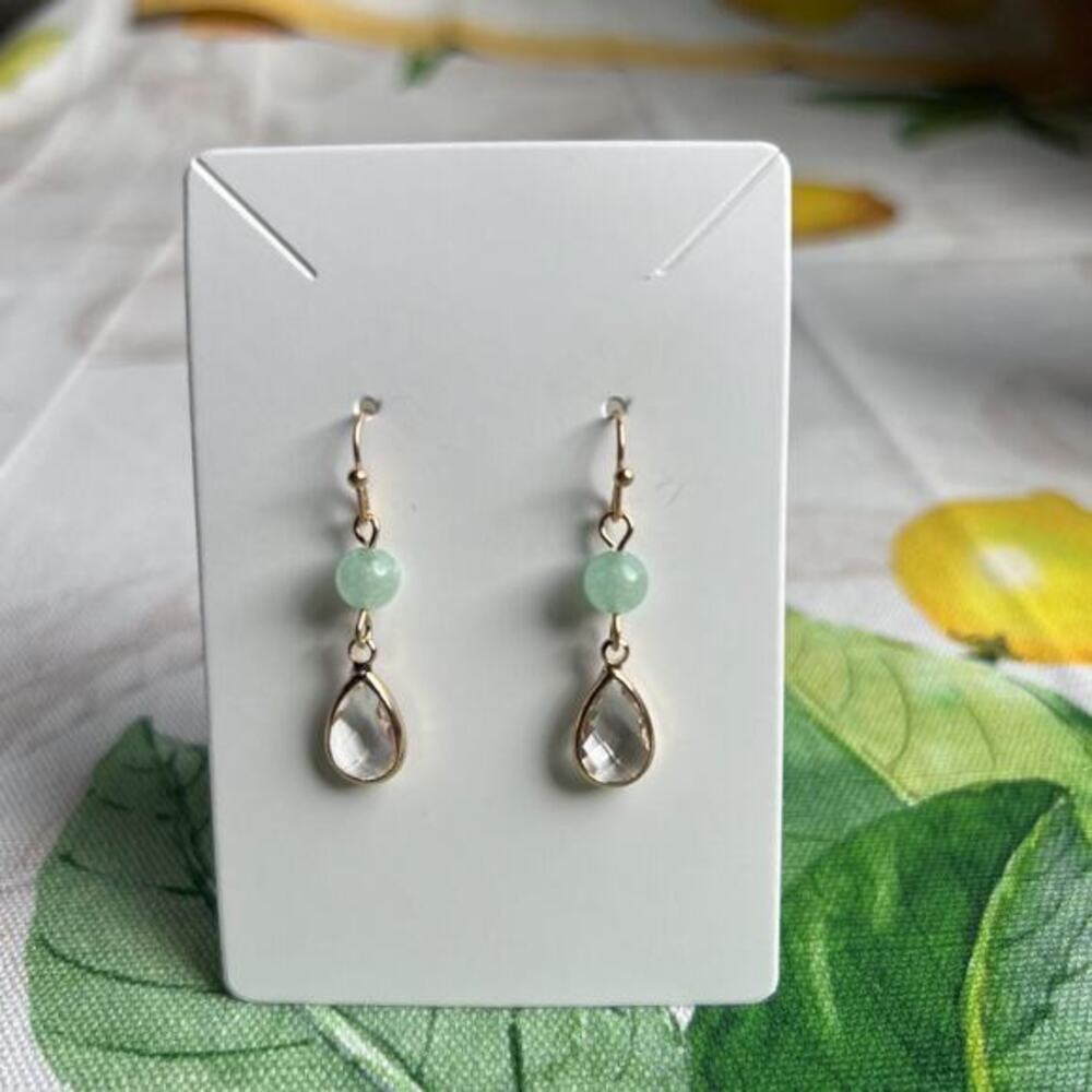 Jade Earrings, Quartz Earrings, Chrysoprase, Minimalist, Dainty, Mint, Casual